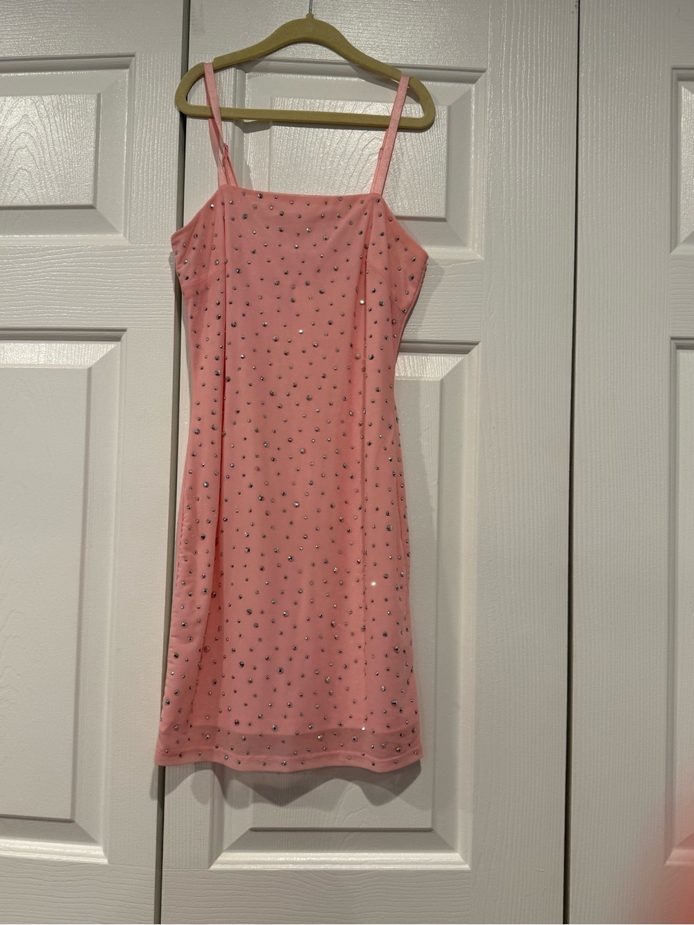 Theme Pink Rhinestone Mesh Slip Dress - Picture 3 of 3